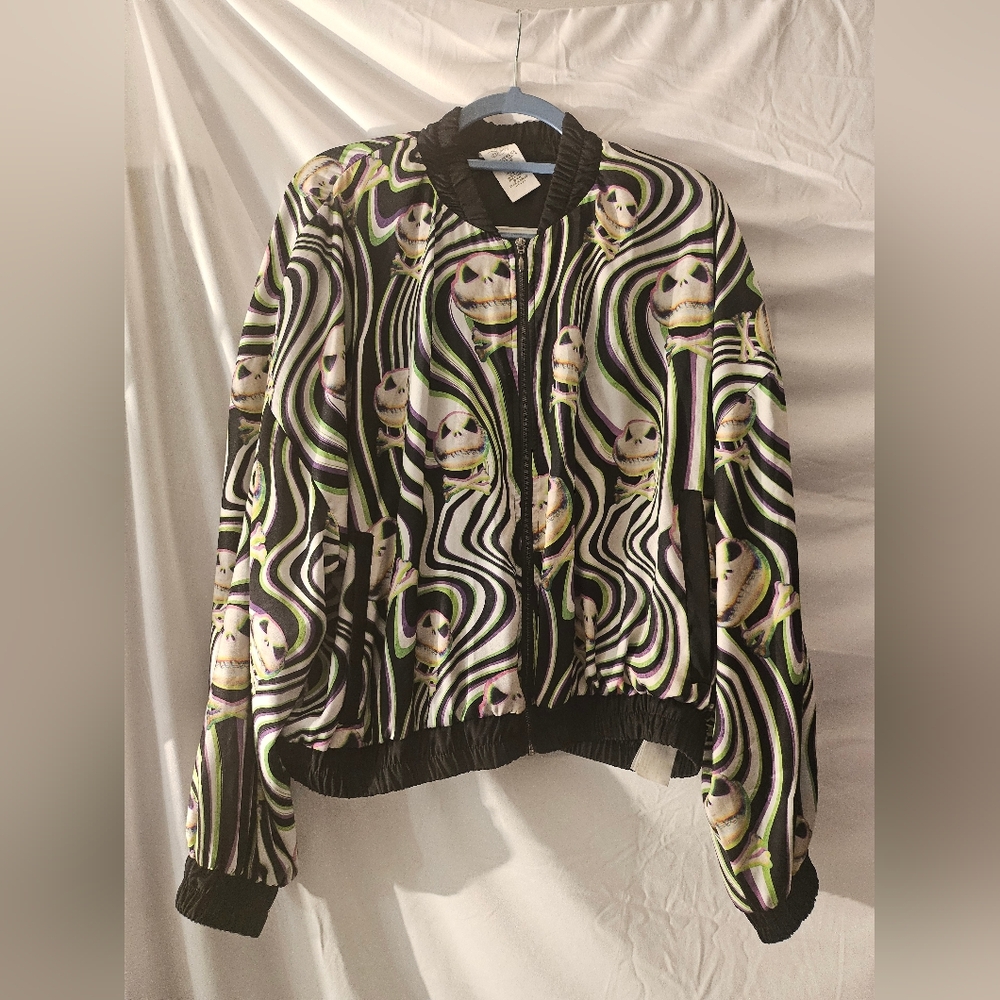 Disney Parks Nightmare‎ B4 Christmas Jack Skellington Holograpic Jacket Size Xl
